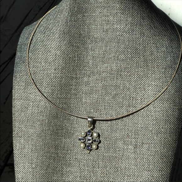 Vintage Pearl & Amethyst Sterling Silver Pendant - Picture 5 of 8